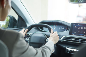 Woman with Hands on Steering Wheel Driving with Business Auto Insurance in Carrollwood, Greater Northdale, Lutz, Tampa, Temple Terrace, West Chase